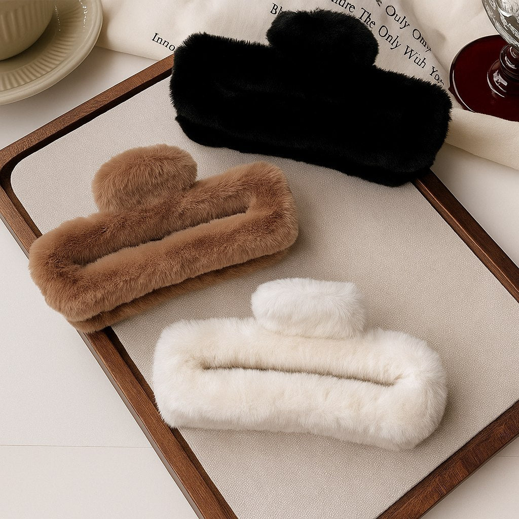 Fur Hair Claw Clip – Soft & Stylish